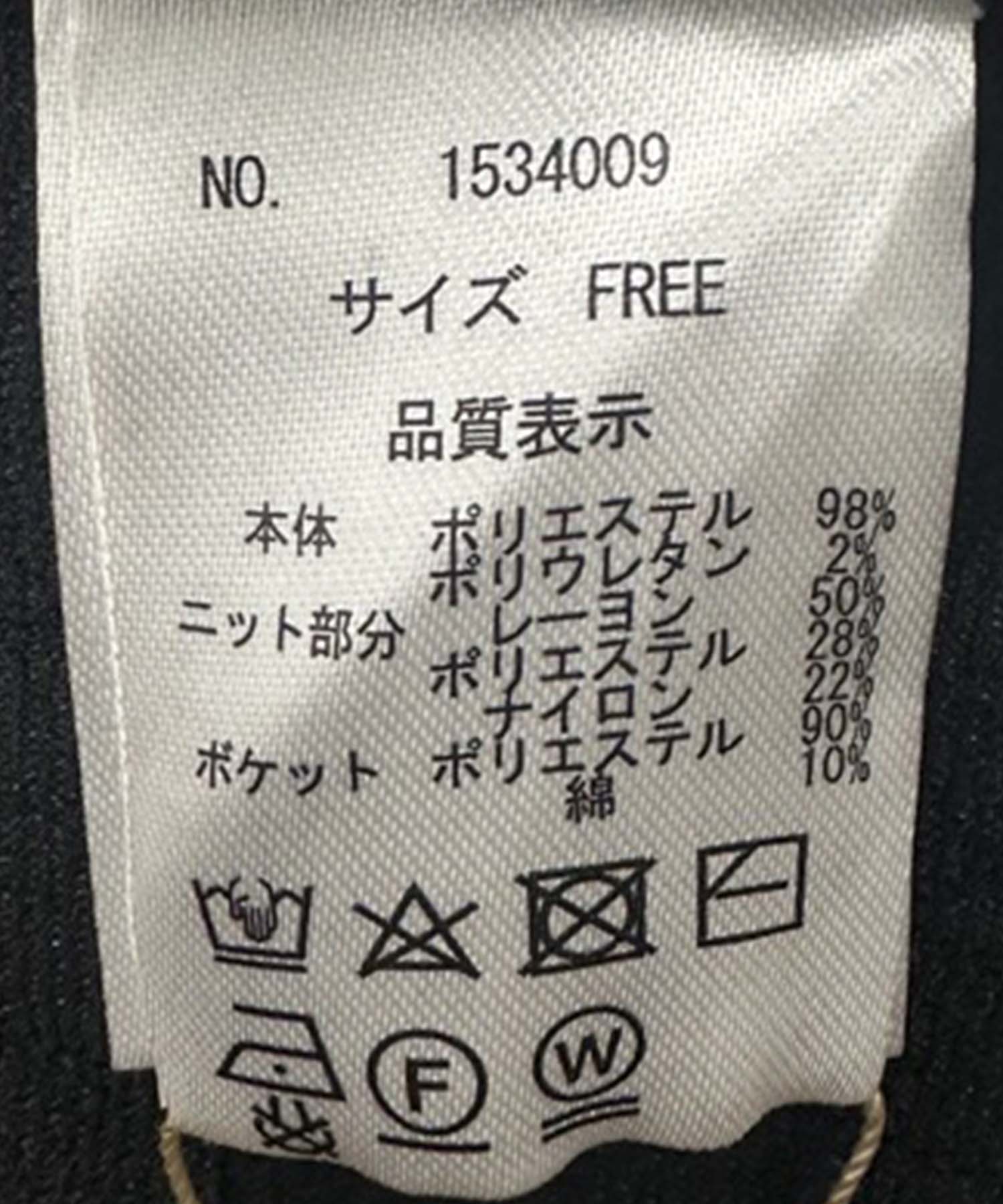 膨れジャガード柄MIXニットワンピース